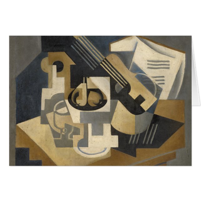 Gitarre und Obstschale auf einem Tisch, 1918 (Vorderseite (Horizontal))