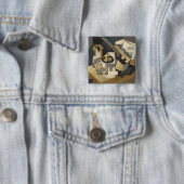 Gitarre und Obstschale auf einer Tabelle, 1918 Button (Beispiel)