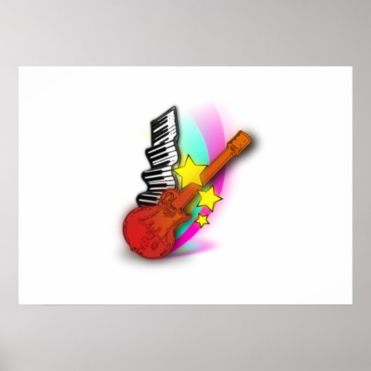 Gitarre und Piano Poster (Vorne)