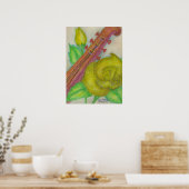 Gitarre und Rose Canvas Print Poster (Küche)