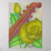 Gitarre und Rose Poster (Vorne)