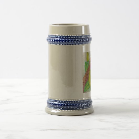 Gitarre und Rose Stein Bierglas (Mittel)