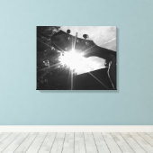 Gitarre und Sonne in Harmonie Leinwanddruck (Insitu (Holzboden))