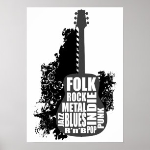 Gitarre und Stile Poster