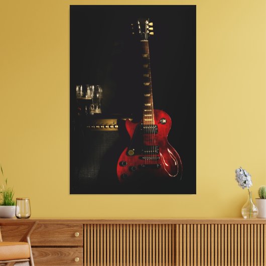 Gitarre und Verstärker große Leinwand (Insitu (Wohnzimmer))