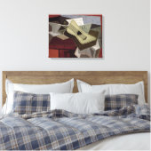 Gitarre und Zeitung, 1925 Leinwanddruck (Insitu (Schlafzimmer))
