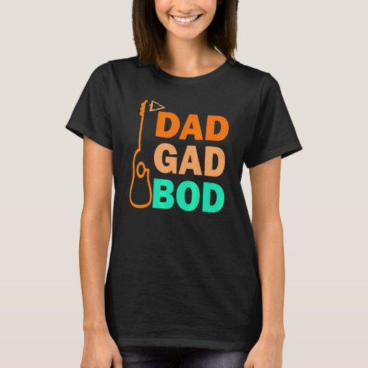 Gitarre Vater Abbildung Vater Bod Day Dadgadbod Gu T-Shirt (Vorderseite)
