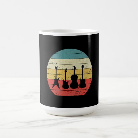 Gitarre Vintag Retro Sonnenuntergang Gitarre Kaffeetasse (Mittel)