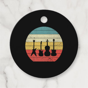 Gitarre Vintag Retro Sunset Gitarre Musikgeschenk Geschenkanhänger
