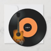 Gitarre Vinyl Record Music Themed Musician Wedding Einladung (Rückseite)