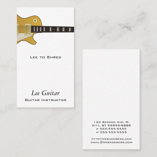 Gitarre Visitenkarte (Vorne/Hinten)