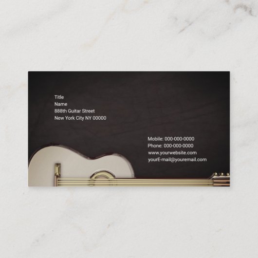 Gitarre Visitenkarte (Rückseite)