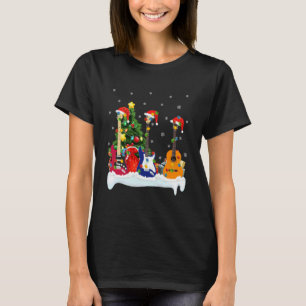 Gitarre Weihnachtsbaum Lichter Gitarre Gitarrist M T-Shirt