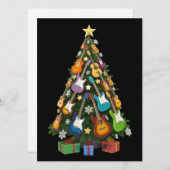 Gitarre Weihnachtsbaum Theater Musikliebhaber Froh Feiertagskarte (Vorne/Hinten)