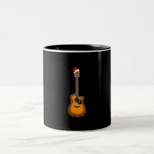Gitarre Weihnachtsmannmütze Weihnachten Pajama Dek Zweifarbige Tasse