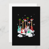 Gitarre Weihnachtsmannmütze Weihnachtsbaum Funny M Einladung (Vorne/Hinten)