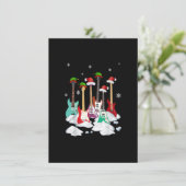 Gitarre Weihnachtsmannmütze Weihnachtsbaum Funny M Einladung (Stehend Vorderseite)