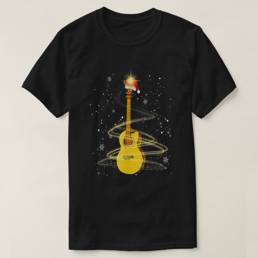 Gitarre Weihnachtsmannmütze Weihnachtsbaum Funny M T-Shirt (Design vorne)