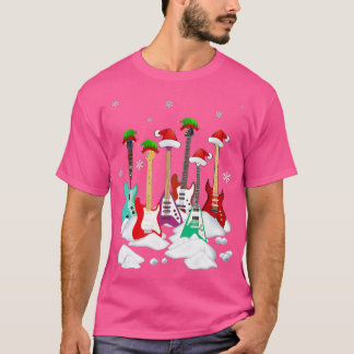 Gitarre Weihnachtsmannmütze Weihnachtsbaum Funny M T-Shirt
