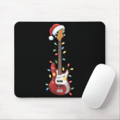 Gitarre Weihnachtsmannmütze Weihnachtsbeleuchtung Mousepad (Mit Mouse)