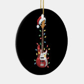 Gitarre Weihnachtsmannmütze Weihnachtslicht Bass P Keramik Ornament (Rechts)
