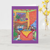 Gitarre, Wein, Klavier, Gitarren-Gruß-Karte Karte (Gelbe Blume)