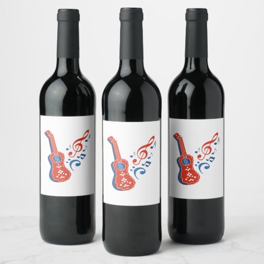 Gitarre Weinetikett (Flaschen)