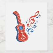 Gitarre Weinetikett (Einzelnes Label)