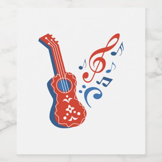 Gitarre Weinetikett (Einzelnes Label)