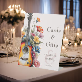 Gitarre Wildblume Ampere und Musical Wedding Gesch Sockelschild