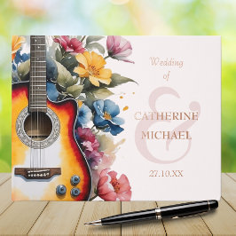 Gitarre Wildblume Ampere und Musikhochzeit Gästebuch