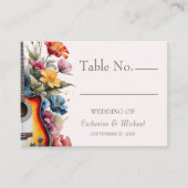 Gitarre Wildblume Musical Country Spring Wedding Platzkarte (Vorderseite)