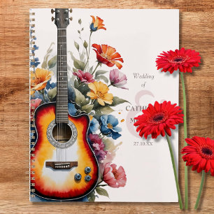 Gitarre Wildflower Et-Zeichen Musikalische Hochzei Planer