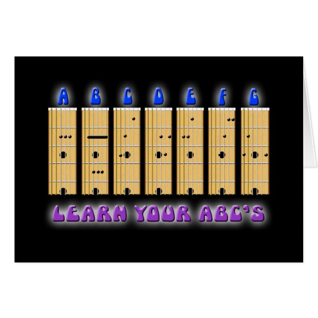 Gitarren-ABCs Karte (Vorderseite (Horizontal))