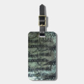 Gitarren-aquamarine grüne schwarze Collage Gepäckanhänger (Vorderseite vertikal)