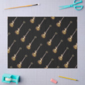 Gitarren auf schwarzem Seidenpapier (Basteln)