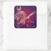 Gitarren-Aufkleber spielen Quadratischer Aufkleber (Tasche)