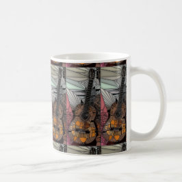 Gitarren-beflecktes Glas-Tasse Kaffeetasse