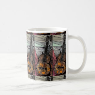 Gitarren-beflecktes Glas-Tasse Kaffeetasse