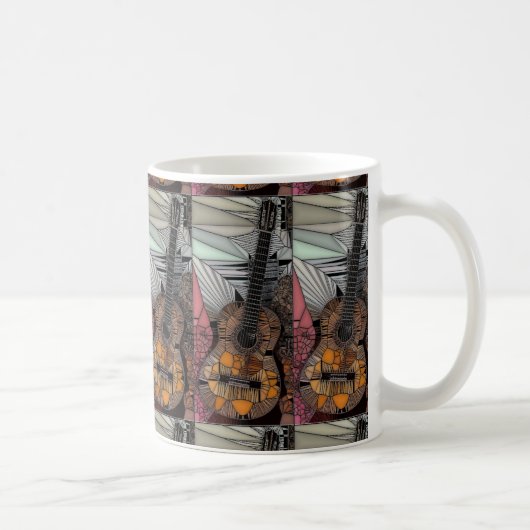 Gitarren-beflecktes Glas-Tasse Kaffeetasse (Rechts)