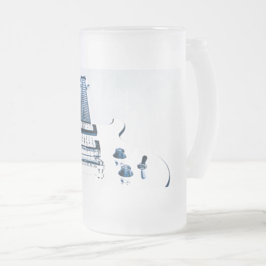 Gitarren-Bild-KaffeeTasse oder Stein Mattglas Bierglas (VorderseiteRechts)