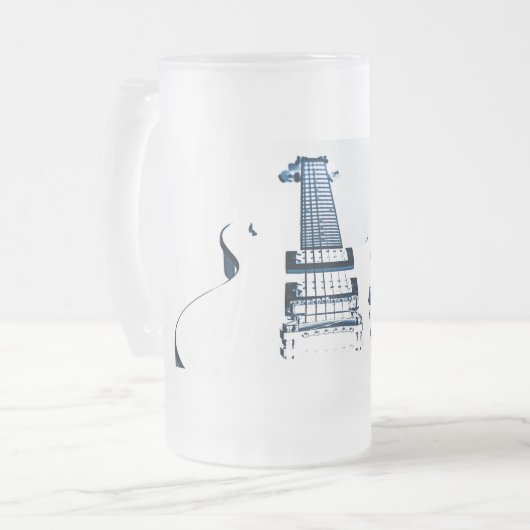 Gitarren-Bild-KaffeeTasse oder Stein Mattglas Bierglas (Vorderseite Links)