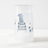 Gitarren-Bild-KaffeeTasse oder Stein Mattglas Bierglas (Mittel)