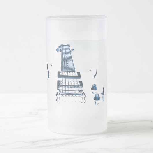 Gitarren-Bild-KaffeeTasse oder Stein Mattglas Bierglas (Mittel)