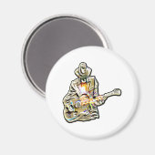 Gitarren Blues Mann - Feel it Button Magnet (Vorderseite/Rückseite)