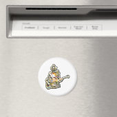 Gitarren Blues Mann - Feel it Button Magnet (In Situ (Geschirrspüler))