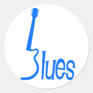 Gitarren-Blues Runder Aufkleber