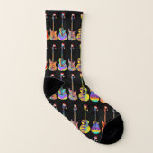 Gitarren Farbiges Weihnachtsmuster Socken (Links - Innen)
