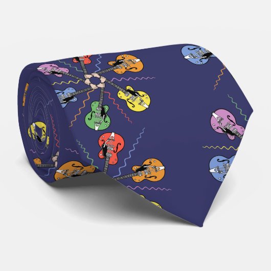 Gitarren-Farbrad Krawatte (Gerollt)