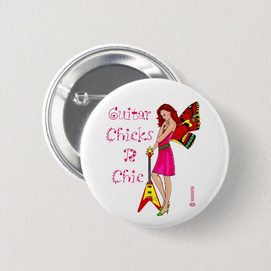 Gitarren-Fee Button (Vorne & Hinten)